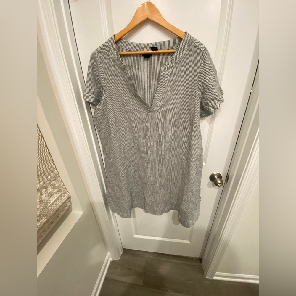 1X Tahari 100% Linen Striped Dress/Cover Up
